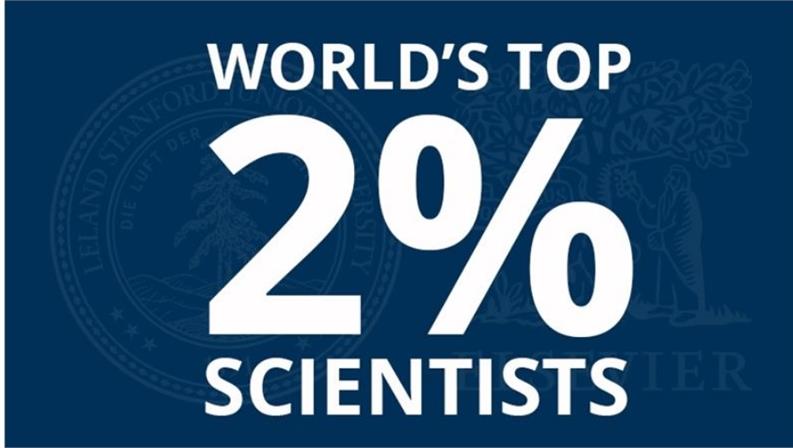 World's Top 2% Scientists badge representing the highly ranked and prominent faculty at I-Shou University for students looking to study in Taiwan.